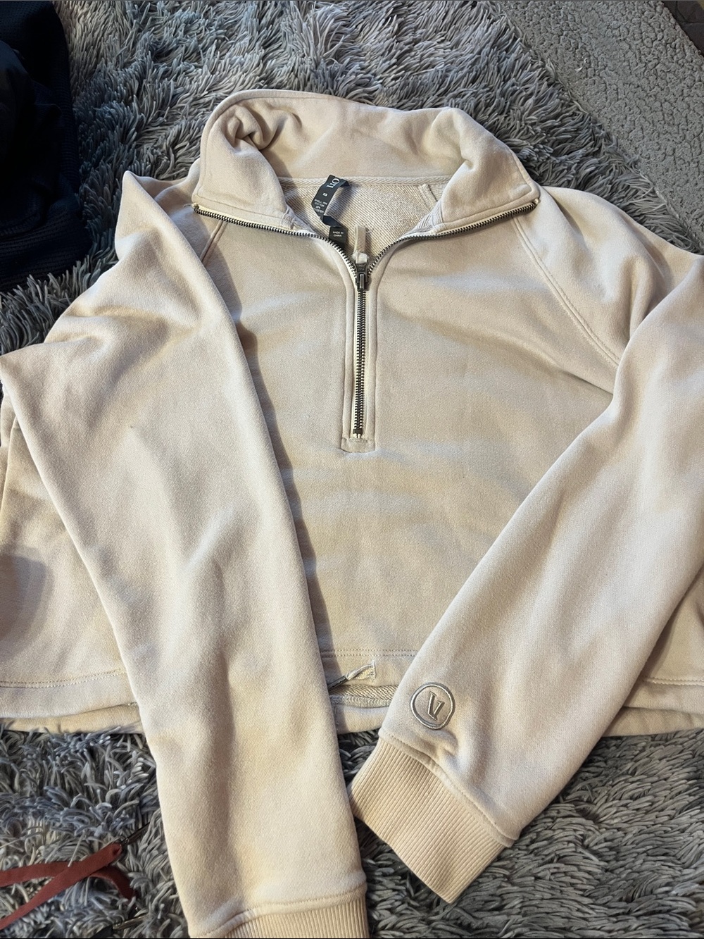 Vuori Cream Half-Zip Sweatshirt